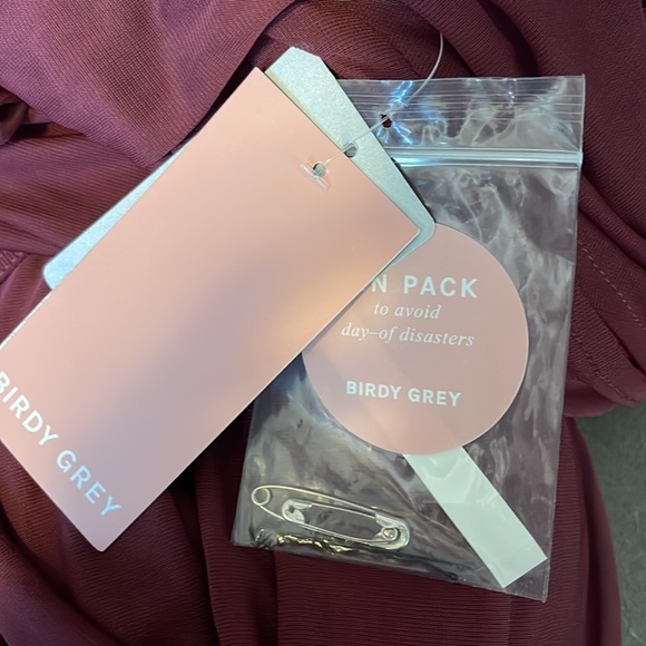 BIRDY GREY Jan Scoop Neck Column Gown In Cabernet NWT Size Small - Picture 10 of 11